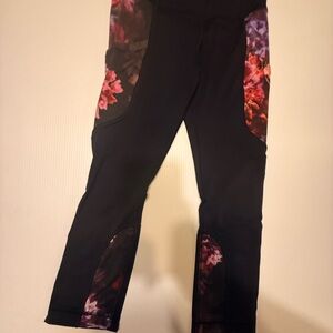 Lululemon Athletica Black Floral Leggings